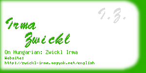 irma zwickl business card